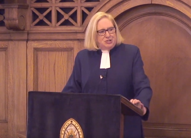 Anne in pulpit blue